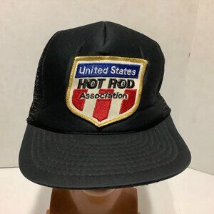 Vintage United States Hot Rod Association Snap Back Trucker Hat Black